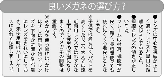 良いメガネの選び方