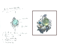 Pt ブルーオパールペンダントブローチ／オーダージュエリー｜手作り指輪（ハンドメイドリング）・結婚指輪（マリッジリング）・婚約指輪（エンゲージリング）・オーダージュエリー　アトリエ　トム・フクダ／山口県
