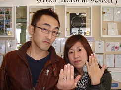 お客様作品集　橋口貴彦・麻衣様／手作り指輪（ハンドメイドリング）・結婚指輪（マリッジリング）・婚約指輪（エンゲージリング）・オーダージュエリー　アトリエ　トム・フクダ